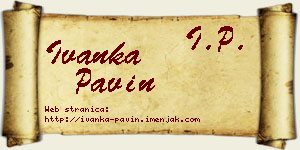 Ivanka Pavin vizit kartica